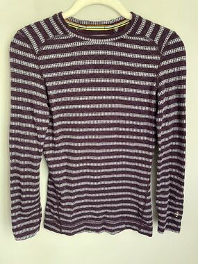 Smartwool Women’s Purple Striped Merino Wool 250 Base Layer Sweater Size XS